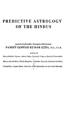 Predictive Astrology of the Hindus