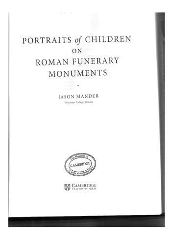 Portraits of Children on Roman Funerary Monuments