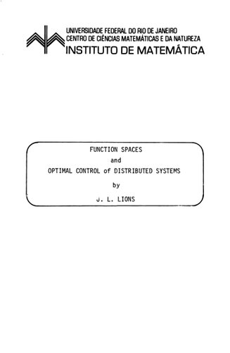 Function Spaces and Optimal Control of Distributed Systems