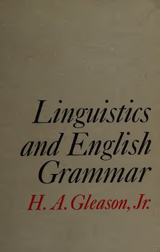 Linguistics and English Grammar