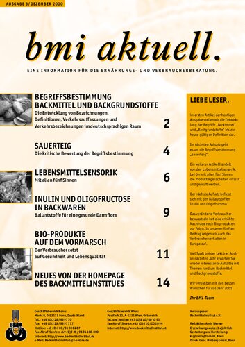 bmi aktuell. Eine Information für die Ernährungs- und Verbraucherberatung - 2000 (Ausgabe 3)