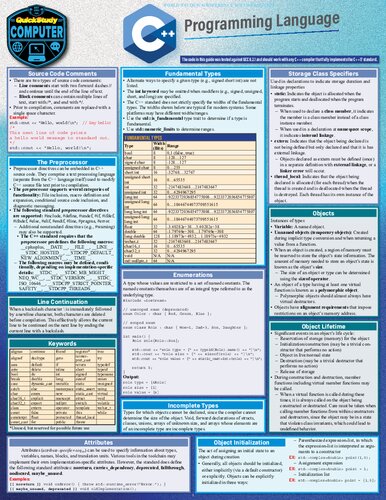 C++ Programming Language: a QuickStudy Laminated Reference