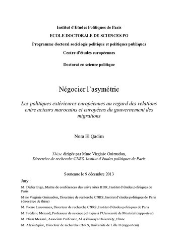 [Disseration] Le gouvernement asymétrique des migrations. Maroc/Union européenne