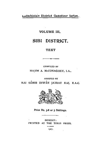 Baluchistan District Gazetteer Series: Sibi