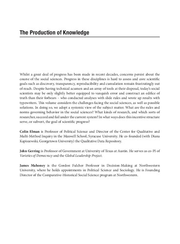 The Production of Knowledge: Enhancing Progress in Social Science (Strategies for Social Inquiry)