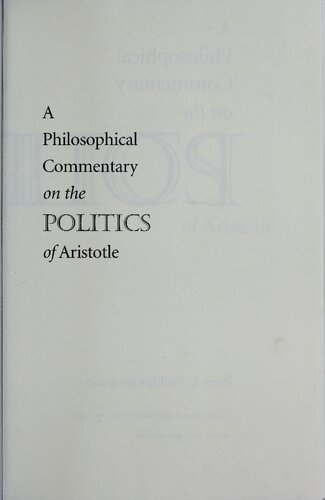 A Philosophical Commentary on the Politics of Aristotle