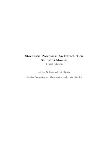 Stochastic Processes: An Introduction Solutions Manual