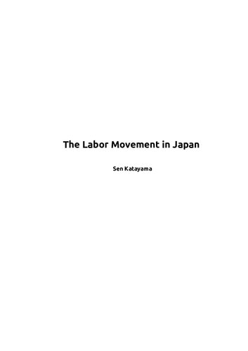 The Labor Movement in Japan