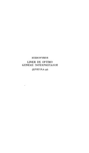 Liber de optimo genere interpretandi (Epistula 57): Ein Kommentar.