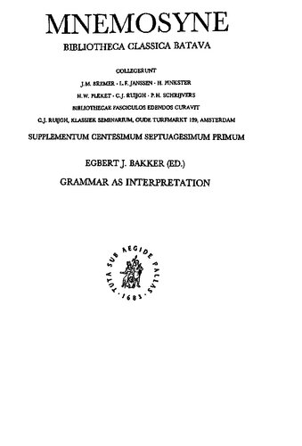 Grammar as Interpretation: Greek Literature in Its Linguistic Contexts