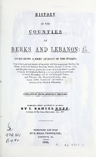 History of the Counties of Berks and Lebanon, Pa.