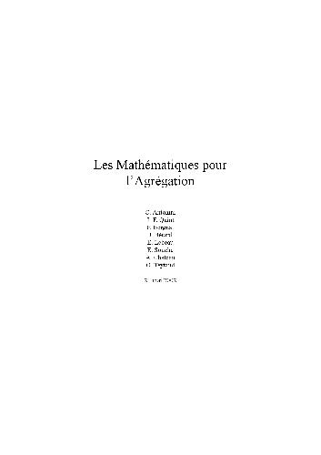 Les Mathematiques pour l'agregation