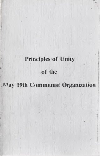 Principles of Unity of the May 19th Communist Organization