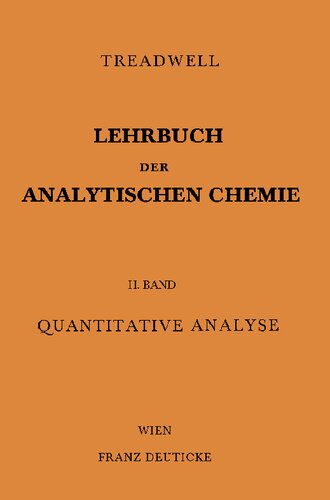 Kurzes Lehrbuch der Analytischen Chemie - II. Band - Quantitative Analyse