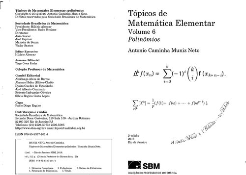 Tópicos de Matemática Elementar - Volume 6 Polinômios