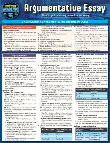 Argumentative Essay: QuickStudy Reference Guide to Planning, Researching, and Writing