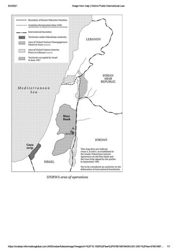 Palestinian Refugees in International Law