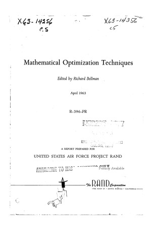 Mathematical Optimization Techniques