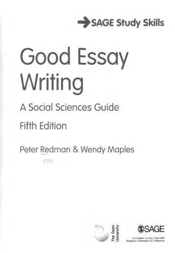 Good Essay Writing A Social Sciences Guide