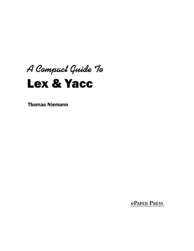 A Compact Guide to Lex & Yacc