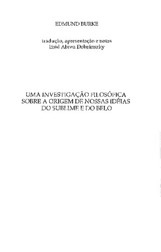 Uma investigação filosófica sobre a origem de nossas ideias do Sublime e do Belo