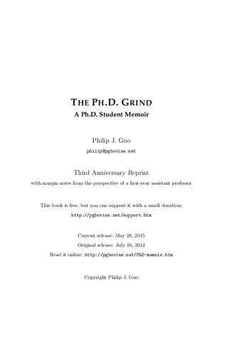 The Ph.D. Grind: A Ph.D. Student Memoir