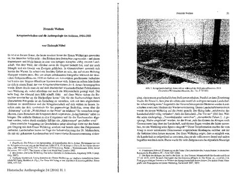 Fremde Welten Kriegslandschaften und die Anthropologie des Soldaten, 1914-1933