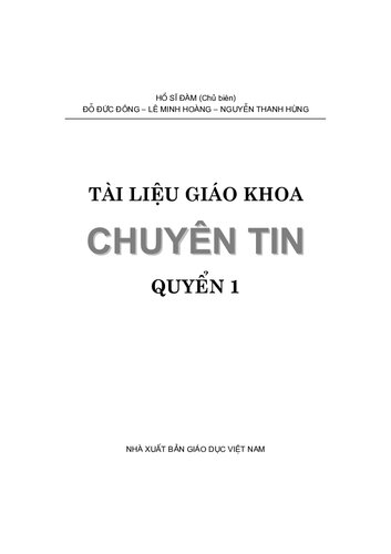 Tài liệu giáo khoa chuyên Tin - quyển 1