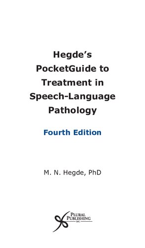 Hegde's pocketguide to treatment in speech-language pathology