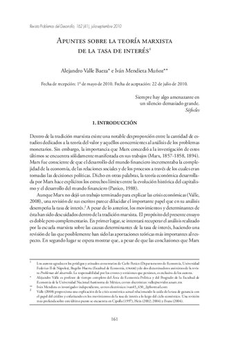 Apuntes sobre la teoría marxista de la tasa de interés