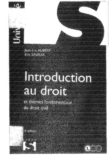 Introduction au Droit en themes fondamentaux du droit civil