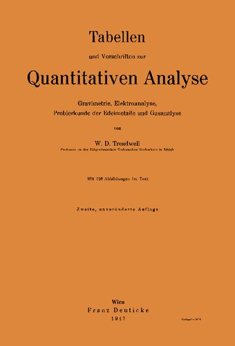 Tabellen und Vorschriften zur Quantitativen Analyse