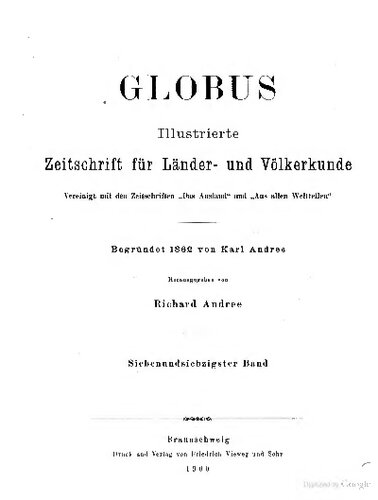 Globus. Illustrierte Zeitschrift für Länder- und Völkerkunde