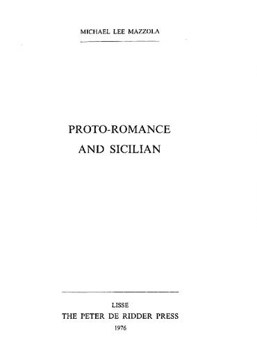 Proto-Romance and Sicilian