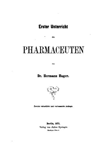 Erster Unterricht des Pharmaceuten in 99 Lectionen