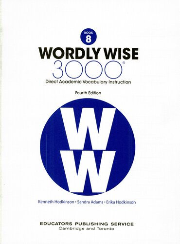 Wordly Wise, Book 8: 3000 Direct Academic Vocabulary Instruction