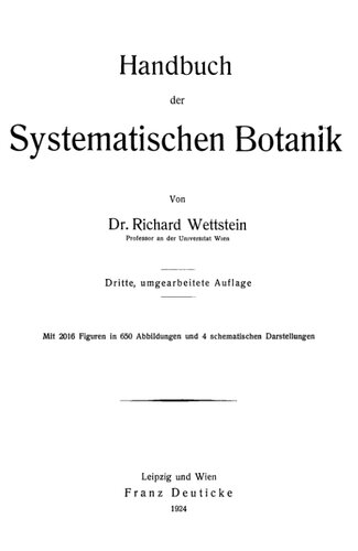 Handbuch der systematischen Botanik