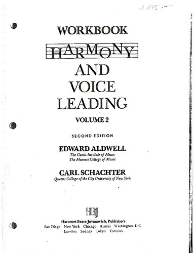 Harmony and Voice Leading: Workbook (Volume 2, Second Edition)