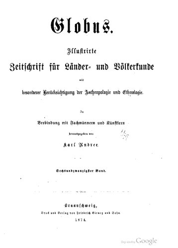 Globus. Illustrirte Zeitschrift für Länder- und Völkerkunde