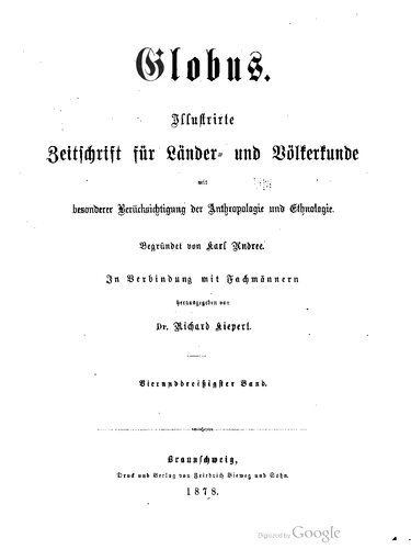 Globus. Illustrirte Zeitschrift für Länder- und Völkerkunde