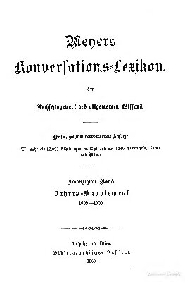 Meyers Konversations-Lexikon. Ein Nachschlagewerk des allgemeinen Wissens