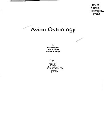 Avian osteology