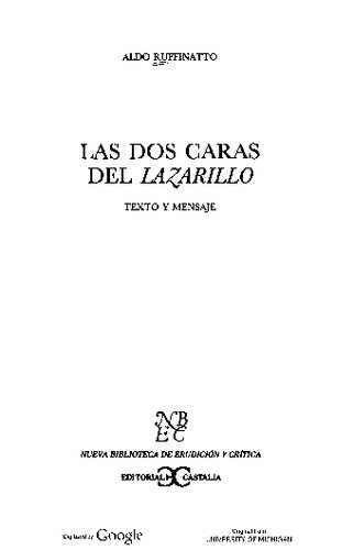 Las dos caras del Lazarillo : texto y mensaje