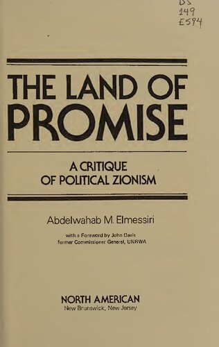 The land of promise : a critique of political Zionism