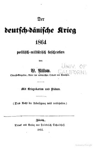 Der deutsch-dänische Krieg 1864 politisch-militärisch beschrieben