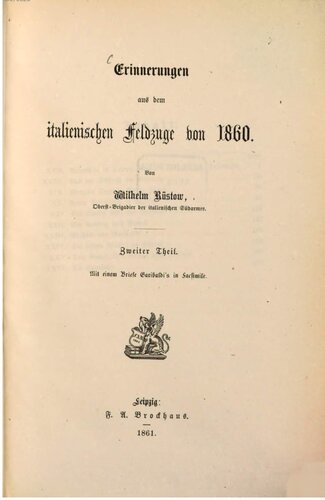 Erinnerungen aus dem italienischen Feldzüge von 1860