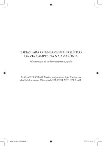 Ideias para o pensamento político da Via Campesina na Amazônia