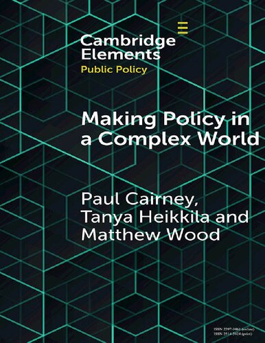 Making Policy in a Complex World (Elements in Public Policy)