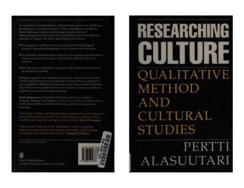 Researching Culture Qualitative Method and Cultural Studies