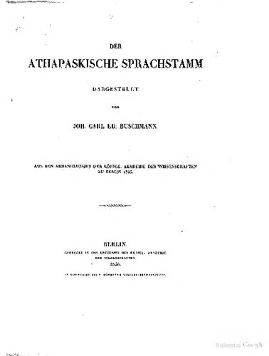 Der athapaskische Sprachstamm